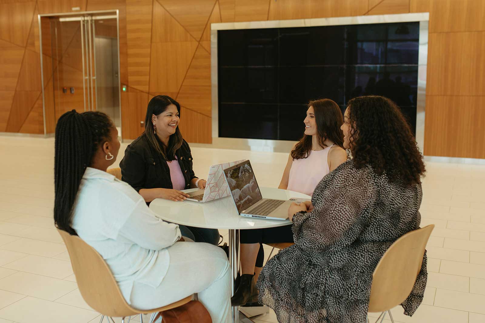 Young professionals meeting at a table